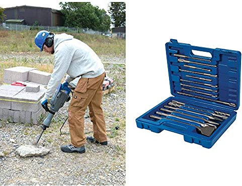 Silverline 263570 1500 W Electric Breaker 1500 W UK & 196570 SDS Plus Masonry Drill and Steel Set 15pce 15pce