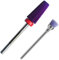 Brocas de uñas para uñas acrílicas, 5 en 1, multifunción, forma cónica, corte recto, brocas de acero de tungsteno de carburo profesional morado para zurdos y diestros