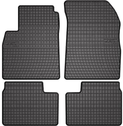 OMAC Gummi Fußmatten kompatibel mit Nissan Micra K13 2010-2016 Automatten Gummi Schwarz 4X