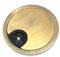 PRIOstahl Passe-câble rond - Avec fermeture en caoutchouc - Diamètre : 90 mm - Surface : laiton brossé (optique) - Pour bureaux en métal