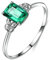 KnSam Echt Gold Schmuck Damen-Ring 750 Weiß Gold, Pärchen Ringe 0.22ct Smaragd Blatt Trauringe mit Quadratschliff Verlobungsring Gr.63 (20.1)