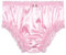 Satini Satin Dentelle froufroutante efféminé Shorty Slips Culottes sous-vêtements (Rose Clair, S)