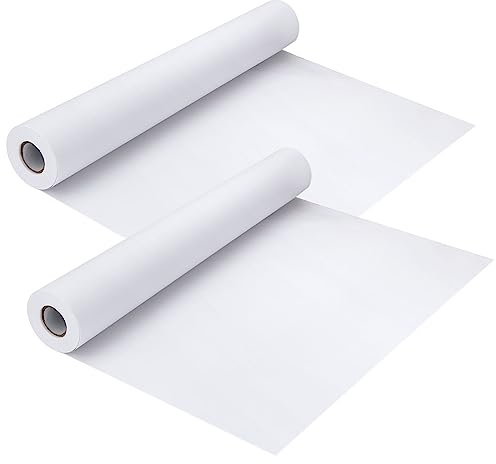 LOLYSIC 2 Rolls Drawing Paper Rolls, White Paper Roll for Kids, 70gsm | Paper Rolls for Painting Art Crafts, Kids Easel Paper Roll of Paper, Prevent Bleed-Through