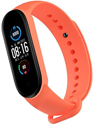 KBUYS Cinturino compatibile con Xiaomi Mi Band 6 5 4 3 Cinturino in silicone Cinturino da polso MiBand 3/4 Band5 Band6 7 Accessori for smartwatch (Color : Orange 08, Size : Mi band 7)
