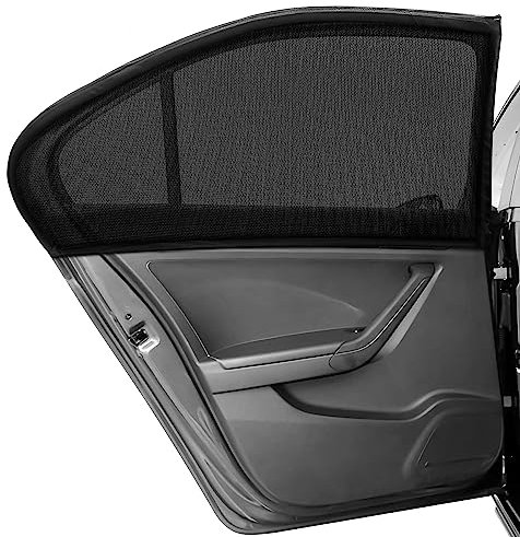 JINRUCHE Parasol para Ventana de Coche, Paquete de 2 parasoles para Ventana Trasera de bebé, Alta Elasticidad, Universal, Adecuado para Coches de tamaño Mediano y SUV, Aislamiento térmico