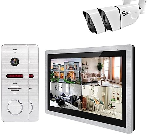 ANJIELO SMART DVR 1080P TUYA Smart Home Doorbell 10 inch Video Intercoms For Control System WiFi Video 4 Independent Screens IP Doorbell