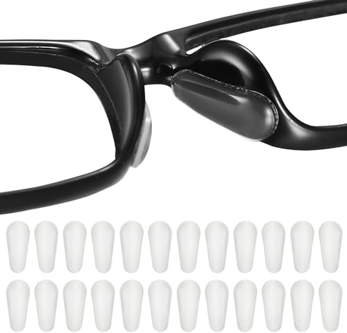 Brillen Nasenpads Brille Selbstklebend, 12 Paar Selbstklebend Brille Nasenpads Silikon, 1.8mm transparent Rutschfeste Brillenpads Nasenpads für Brillen Sonnenbrillen