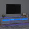 SECOLI tv Schrank led 210cm TV Lowboard mit LED TV Board Fernsehschrank TV-Schrank TV-Kommode tv Bank tv Möbel Sideboard für Wohnzimmer Schlafzimmer Möbel-Grau Sonoma-210 x 35 x 40 cm