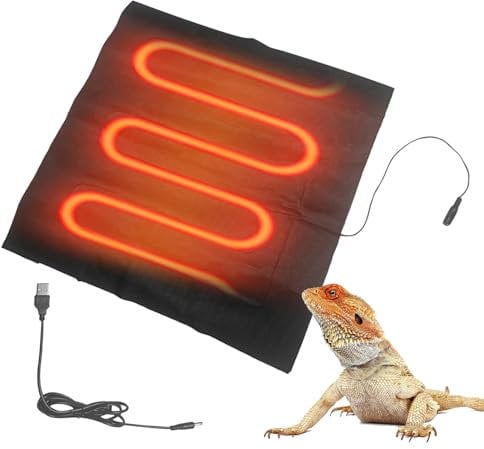 Neamou Gecko Heating Pad,USB Plug in Small Pet Heating Pad Waterproof - Dustproof Pet Warming Mat, Foldable Reptile Heater for Snake, Lizard, Small Mammals