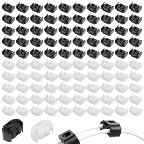 XTUDOU® 100 Stück Auto Bremsleitung Clip, Kunststoff Bremsschlaeuche Clip Schwarz, Halterung Halter Bremsschlaeuche Clip kompatibel Befestigung Doppelclip Allgemeines Automobilzubehör