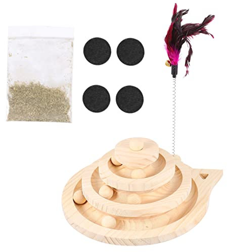 FOMIYES Katzen-Spielzeug Mit Interaktiver Kugelbahn Katzenkratzspielzeug Für Spiel Und Beschäftigung Für Wohnungskatzen Und Kätzchen