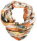 J26 Katze Fisch Cartoon Seide Sommer Loop Kätzchen Silk Stripes Regenbogen Rundschal (N Orange)