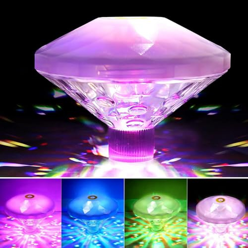 IXYHKB Iluminación de Piscina Flotante, Recargable Luces Flotantes para Piscina, 7 Modos LED Intermitentes Flotantes para Estanque, IP68 Impermeable Luces Flotantes Piscina para Fiesta, Piscina