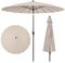 COSTWAY 2.6M Garden Parasol, Aluminum Tilting Sun Shade Canopy with 18 Ribs, Air Vent, Hand Crank and UV50+ Protection, Outdoor Waterproof Market Table Umbrella for Beach Poolside (Beige)