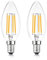 C35 E14 Ampoule Filament Led à Petite, Blanc Chaud 2700K, 400LM, 4W Équivalent à Lampe Halogène 40W, non Dimmable, Lot de 2