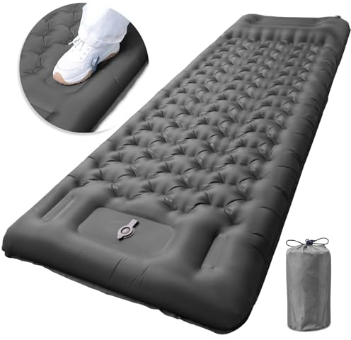 GDREAMT Aufblasbare Camping Isomatte mit Kissen, Extra Dicke 10,2 cm Isomatte mit eingebauter Pumpe, Kompakte & Ultraleichte Camping Luftmatratze für Rucksackreisen Wandern Zelt Reisen
