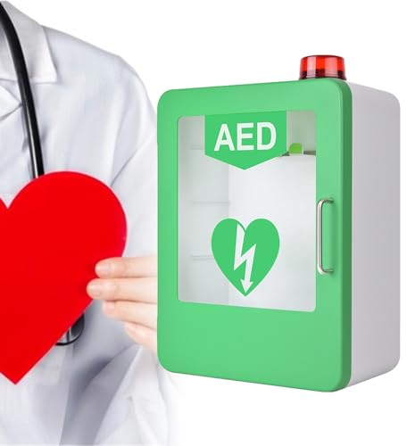 ELIKBH AED-Defibrillator-Schrank automatischer externer Außenkasten Alarmbox Defibrillator-Aufbewahrungsschränke Erste-Hilfe-Schrank für Heimschulen