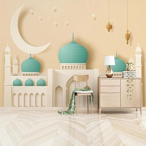 Nordische Handgezeichnete Stadtgebäude-Burg, Individuelle Fototapete, Wandbild, Wandverkleidung, Esszimmer, Wohnzimmer, Wohnkultur 150Cm(W)×105Cm(H)