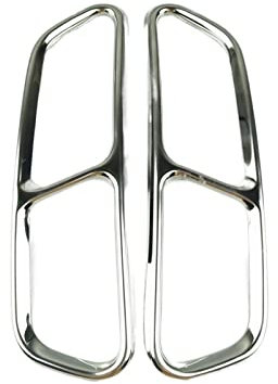 HNVCYT Für A&udi A6 C7 2016 2017 2018 2 Stücke Auto Endrohr Styling Auspuffblenden Endrohre Dekoration Rahmen Schwarz Schwanz Kehle Modifizierte Abdeckung Trim Auto Auspuffrohr Schwanz Throat(Color:Si