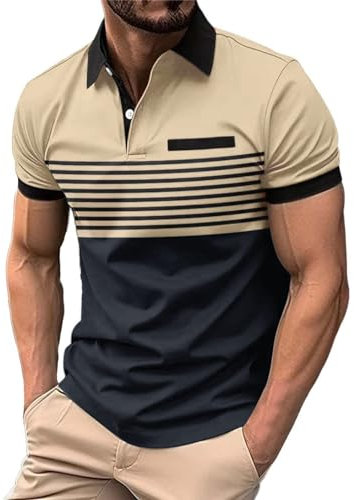 Herren Mode Sale Poloshirts Herren Kurzarm Atmungsaktives Schnelltrocknend Poloshirts Für Herren Sommer Casual Mode Shirt Sommer Bequemes Knopfleiste T-Shirts Herren Colour Blo Schnäppchen Angebote