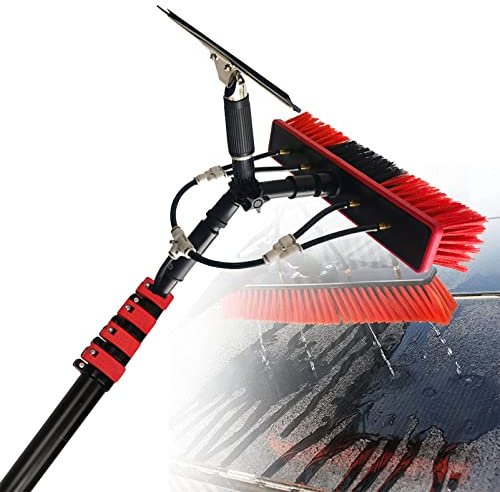 Reinigungsbürste für PV-Module, 3,6–12 m, mit Abzieher, zur Reinigung von Photovoltaikmodulen an Fassaden, Reinigungsgerät für Photovoltaikmodule, 36 Fuß/10,8 m, 35 cm Bürstenkopf-6 m/20 Fuß