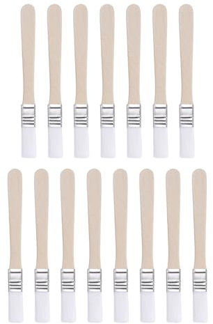 Sourcing Map 15pcs 0.5 Nylon Flat Paint Brushes, White, for Walls, Furniture & Fences, with Wooden Handle