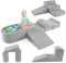 DREAMADE Parcours de motricité Bébé 5PCS avec Housse Lavable, Blocs de Construction avec Piscine à Balles, Module Motricité pour Enfant 3+ Ans (Gris)