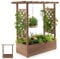 RELAX4LIFE Jardinière Surélevée Verticale avec Treillis Latéral&Supérieur et Trous de Drainage, Lit de Jardin Élevé en Bois Intérieur et Extérieur pour Plantes Grimpantes Légumes Fleurs, Marron