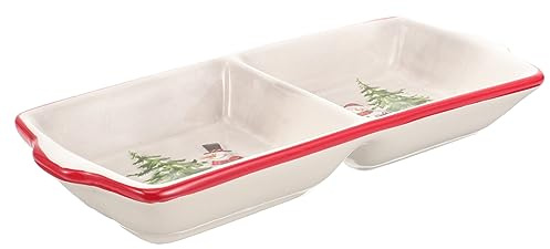 Zerodeko Plato De Cerámica Decorativo Para Navidad Plato Para Mojar Para Patatas Fritas Cuenco Para Mojar