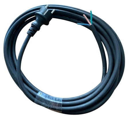 Anschlussleitung/Zuleitung-Gummi 5 Meter H07RN-F 3G1,5 Verbindungskabel mit Schutzkontaktstecker (230V/16A) Schwarz