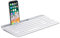 PopBloom K580 Multi-Device Slim Wireless Bluetooth Keyboard, Built-in Cradle for Device; for Laptop, Tablet, PC, Smartphone, Win/Mac- pure white