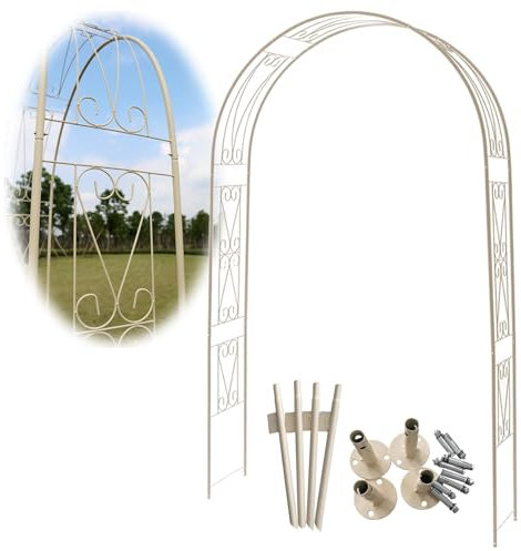Generisch Rosenbogen Gartenbogen Torbogen Rankhilfe für Kletterpflanzen und Rosen Pergola Spalier für Rosen Garten Rankgitter Rosenhilfe Rosenbögen aus Metall 1.7m x 2.6m