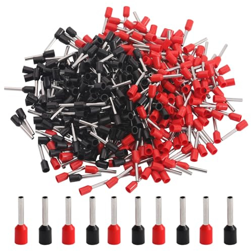 Teansic 400PCS AWG 16 Wire Ferrules Kit,16 Gauge(1.0mm²) Ferrule Connectors End Terminal,E1510 Insulated Copper Crimp Terminal