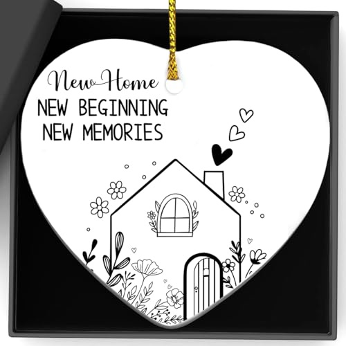 ePicsoa New Home Gifts, 2025 House Warming Gifts New Home Ceramic Ornament With Gift Box For Send Keepsake Decorations For Couples,Women,Families,Teacher,Companion,Colleagues,Housewarming