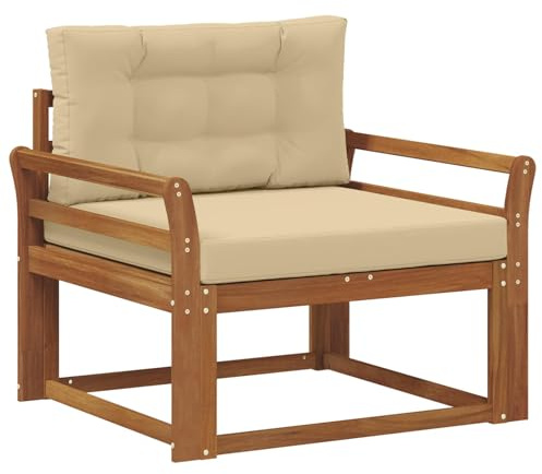 vidaXL Outdoor Mittelsofa Massivholz Akazie Natur, Akazienholz Mittelsofa, Langlebige Lounge für den Außenbereich, Modernes Terrassensitzmöbel, Stylische Garten-Couch, Wetterfeste Möbel