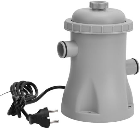 Naroote Bomba de Filtro para Piscina Elevada 330 GPH (Enchufe europeo 220V) | Bajo Consumo 16W, Puertos de Entrada y Salida de 32mm, Construcción de ABS, para Filtración de Piscinas Elevadas