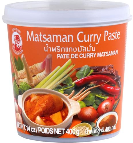 COCK Currypaste Massaman, mild | Ideal für Currys & Suppen | 1x400g | Cremige, milde Würzpaste für authentische Thai-Currys, Saucen, Suppen und Marinaden - löst sich perfekt in Kokosmilch