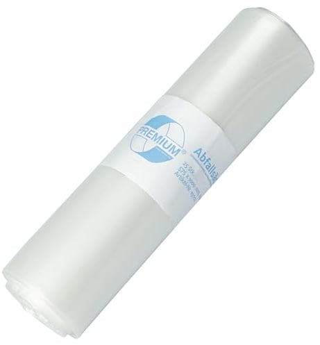 DEISS Bolsas de Basura Transparentes 70L – 50 Unidades – Saco de Plástico Resistente para Desechos – Uso Profesional y Doméstico – Alta Calidad y Visibilidad
