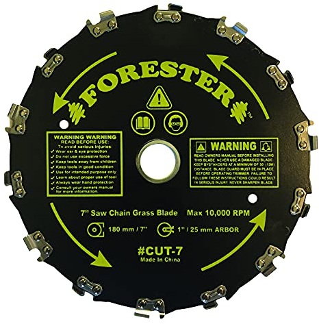 FORESTER Brush Cutter Blades - Trimmer Chainsaw Tooth Saw Blade - for Trimming Trees, Can Replace String Trimmer, Underbrush, and More - 14 Tooth 7 Brush Blade