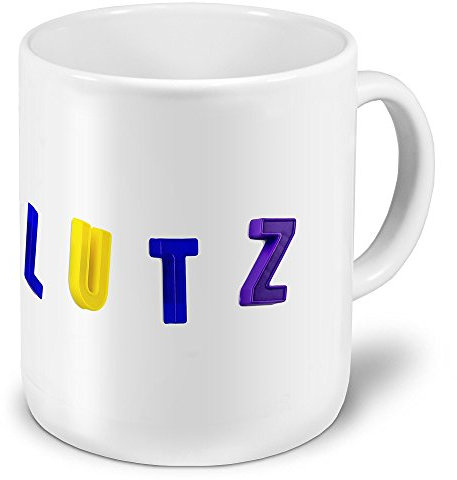 digital print XXL Riesen-Tasse mit Namen „Lutz“ - Jumbotasse mit Design Magnetbuchstaben - Namens-Tasse, Kaffeebecher, Becher, Mug