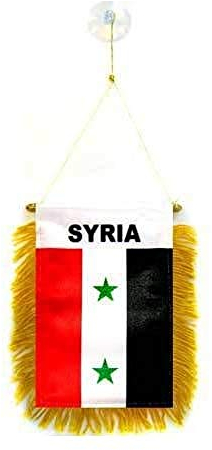 AZ FLAG - Wimpel Syrien - 15x10 cm - Syrische Mini Flagge 10 x 15 Cm - Auto Pennant Spezielle Auto