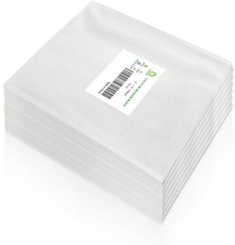 CANLENPK 8x10 Inch/20x25cm Vacuum Sealer Bags,Precut Easy Tear Notch Textured Food Storage Bag,Seal Meal Snack Fruit Nut,Boil Steam Heat Freeze Sous Vide Bags,Commercial Food Sealable Bags(100PCS)