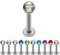 Treuheld® | Silbernes TITAN LABRET PIERCING mit KRISTALL - [171.] 1.2 x 10 mm (Kugel: 4mm) - klar/durchsichtig