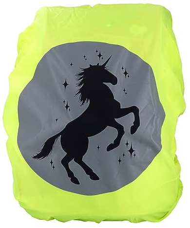 EANAGO Premium Ranzenhülle Regenschutz >EINHORN< für Schulranzen und Rucksack - mit großem Sicherheitsreflektor - 100% wasserdicht - universell passend - Regenschutz/Regenüberzug/Regenhülle