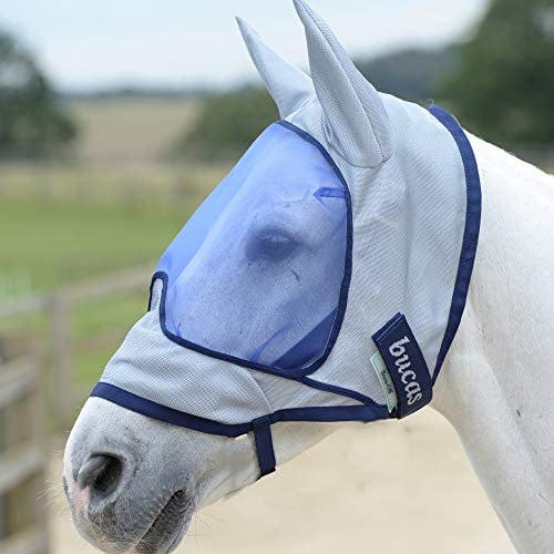 Bucas Buzz-Off Deluxe Fliegenmaske mit Ohren Blue