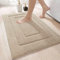 DEXI Badteppich rutschfeste,weicher Badezimmerteppich Wasserabsorbierend Badematte maschinenwaschbar Badvorleger für Dusche,Badewanne und Toilette, Beige, 60 x 90 cm
