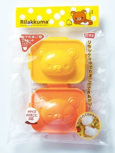 Nippan Teddy Bear Egg Mold, Set of 2, Polypropylene, Food Preparation Mold, Cute Japanese Kawaii Design, Made in Japan