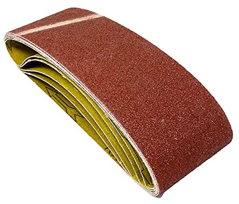 Dapetz ® Sanding Belts 75mm x 533mm Belt Sander 120 Grit Abrasive Aluminum Oxide for Grinding, Sharpening Derusting Wood, Paint, Metal, Plastics Bosch, Black Decker & Makita 5PCS