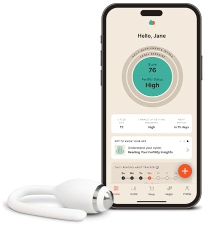 kegg Fertility Tracker + Free Fertility App | Discover Your Most Fertile Days | No Recurring costs | Predicts Fertile Window | Helps Exercise Pelvic Floor Muscles