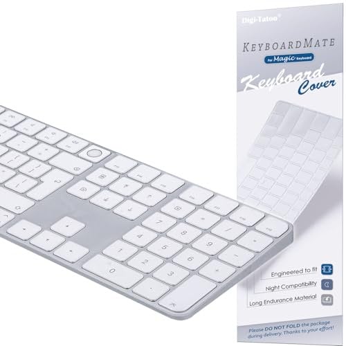 Digi-Tatoo Tastaturabdeckung kompatibel mit Magic Keyboard (2024 Modell A3119 Europäisches Layout, mit Touch ID, mit Ziffernblock) - ultradünn,Tastaturschutz,